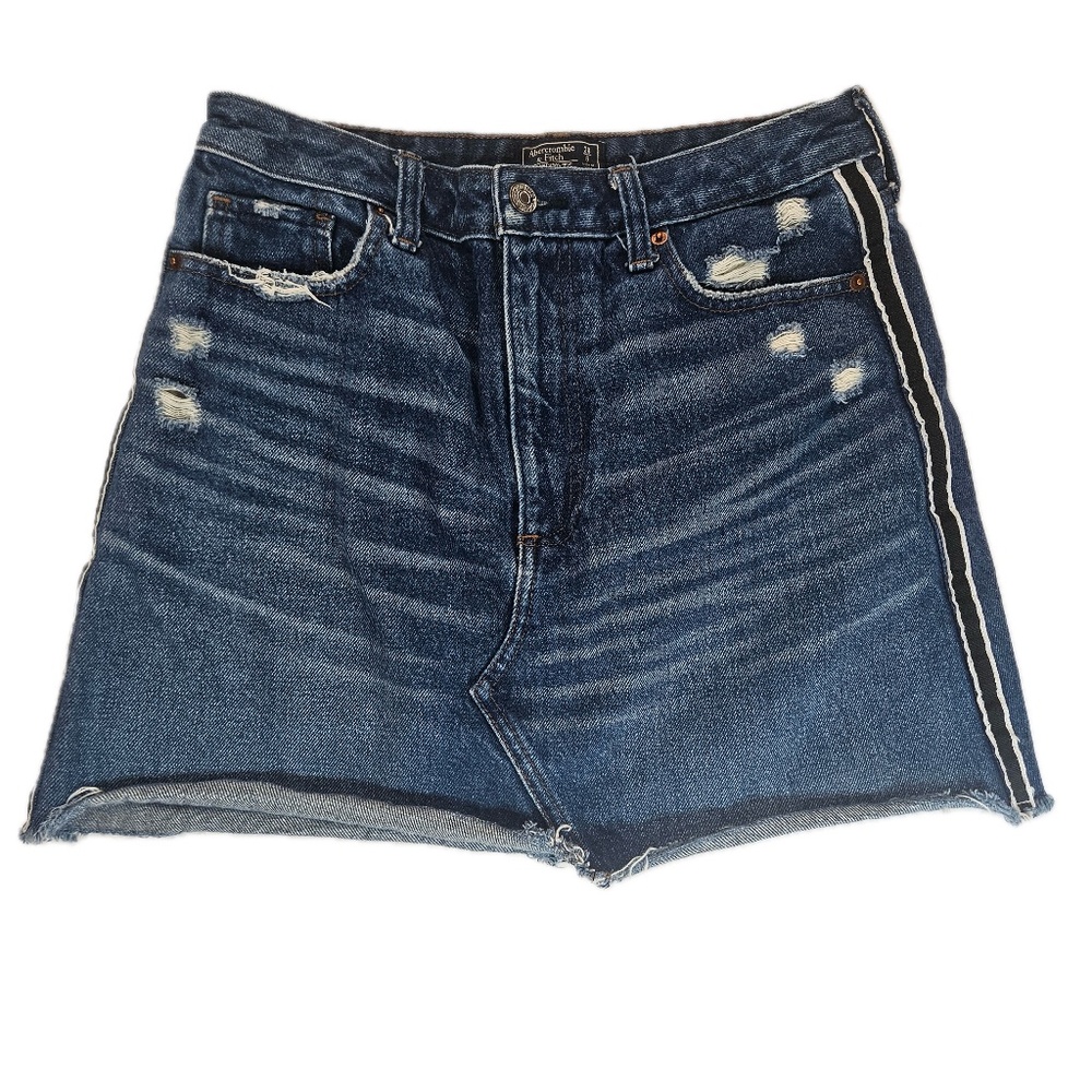 Abercrombie & Fitch Skirt‎ Womens 28 6 Denim Zoe Natural Rise A-Line Distressed